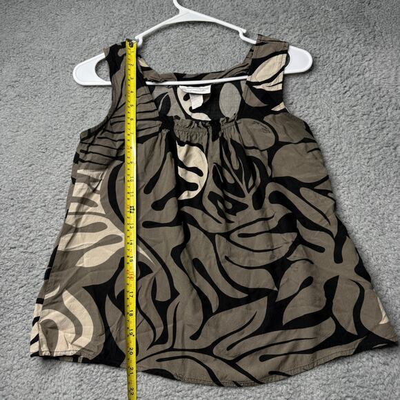 Leina'ala Tank Top Women's XS Gray and Black Hawaiian Floral Blouse - Picture 5 of 7